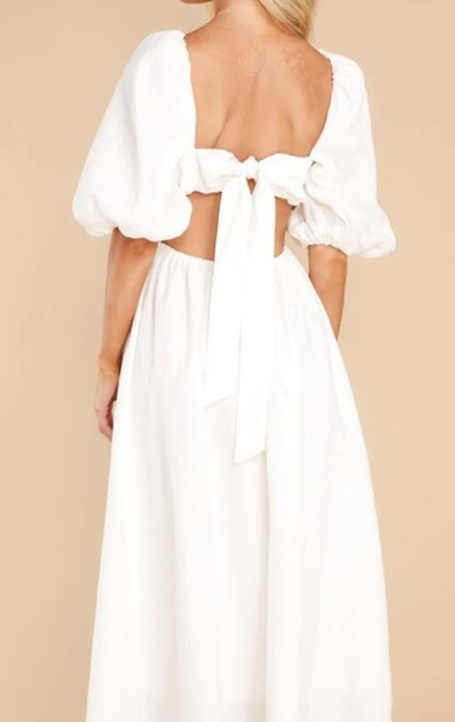 Endless Romance White Midi Dress