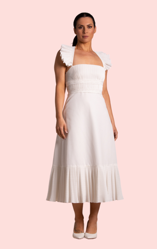 Love In Paris Midi Dress - White