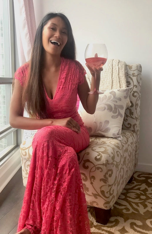 coral lace maxi dress Coral Red Crochet Lace Paneled Maternity Maxi Dress PinkBlush