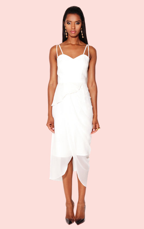 Parsons Chiffon Dress - White Your Favourite Dresses Parsons Chiffon Dress - White Your Favourite Dresses