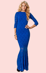 Lisa Lace Maxi Dress - Cobalt