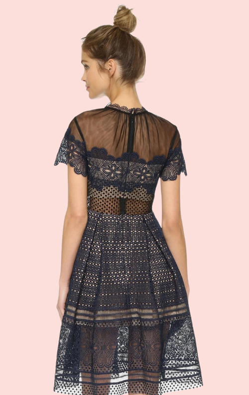 Felicia Embroidered Midi Dress Navy – Your Favourite Dresses
