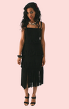 Sleeveless Fringe Dress - Black