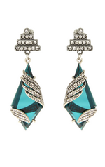 Reflection Emerald Glass Earrings