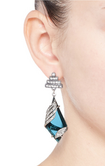 Reflection Emerald Glass Earrings