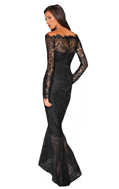 Marchesa Lace Dress - Black