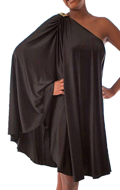 Kaftan Satin Dress - Black