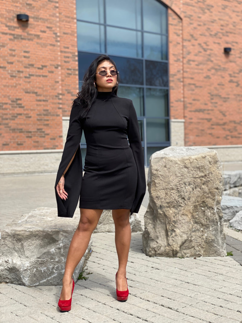 Sense Of Mystery Cape Sleeves Dress – Your Favourite Dresses Sense Of Mystery Cape Sleeves Dress – Your Favourite Dresses