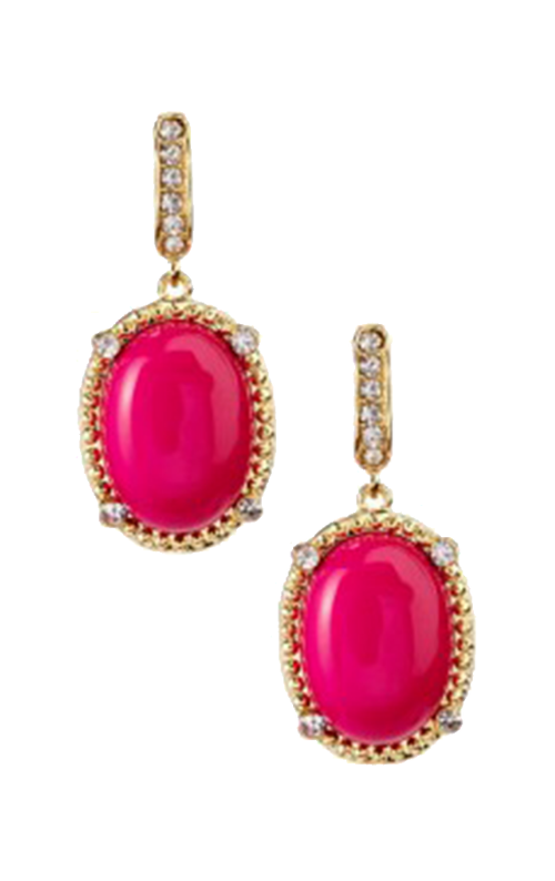 Gold Pink Crystal Pave - Earrings