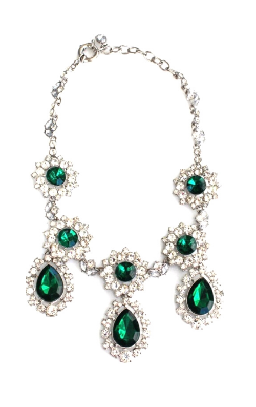 Green Stones and Crystal - Necklace